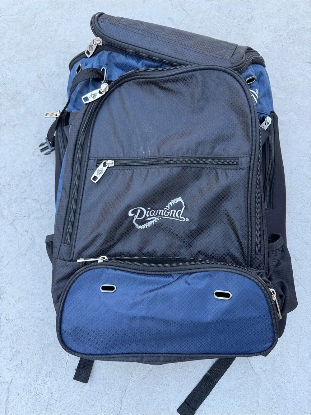 Diamond Supply Co. Black and Navy Men's Backpack with Multiple Compartments